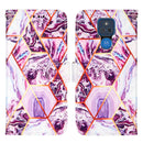 For Motorola Moto G Play (2021) Marble Stitching Horizontal Flip PU Leather Case with Holder & Card Slots & Wallet & Lanyard(Purple)