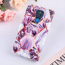 For Motorola Moto G Play (2021) Marble Stitching Horizontal Flip PU Leather Case with Holder & Card Slots & Wallet & Lanyard(Purple)
