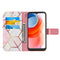 For Motorola Moto G Play (2021) Marble Stitching Horizontal Flip PU Leather Case with Holder & Card Slots & Wallet & Lanyard(Pink White)