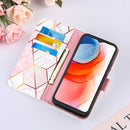 For Motorola Moto G Play (2021) Marble Stitching Horizontal Flip PU Leather Case with Holder & Card Slots & Wallet & Lanyard(Pink White)