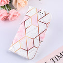 For Motorola Moto G Play (2021) Marble Stitching Horizontal Flip PU Leather Case with Holder & Card Slots & Wallet & Lanyard(Pink White)