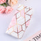 For Motorola Moto G Play (2021) Marble Stitching Horizontal Flip PU Leather Case with Holder & Card Slots & Wallet & Lanyard(Pink White)