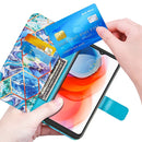 For Motorola Moto G Play (2021) Marble Stitching Horizontal Flip PU Leather Case with Holder & Card Slots & Wallet & Lanyard(Blue Green)