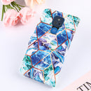 For Motorola Moto G Play (2021) Marble Stitching Horizontal Flip PU Leather Case with Holder & Card Slots & Wallet & Lanyard(Blue Green)