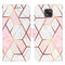 For Motorola Moto G Power (2021) Marble Stitching Horizontal Flip PU Leather Case with Holder & Card Slots & Wallet & Lanyard(Pink White)