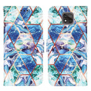 For Motorola Moto G Power (2021) Marble Stitching Horizontal Flip PU Leather Case with Holder & Card Slots & Wallet & Lanyard(Blue Green)
