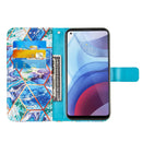 For Motorola Moto G Power (2021) Marble Stitching Horizontal Flip PU Leather Case with Holder & Card Slots & Wallet & Lanyard(Blue Green)