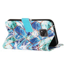 For Motorola Moto G Power (2021) Marble Stitching Horizontal Flip PU Leather Case with Holder & Card Slots & Wallet & Lanyard(Blue Green)