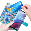 For Motorola Moto G Power (2021) Marble Stitching Horizontal Flip PU Leather Case with Holder & Card Slots & Wallet & Lanyard(Blue Green)
