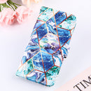 For Motorola Moto G Power (2021) Marble Stitching Horizontal Flip PU Leather Case with Holder & Card Slots & Wallet & Lanyard(Blue Green)