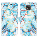 For Motorola Moto G Power (2021) Marble Stitching Horizontal Flip PU Leather Case with Holder & Card Slots & Wallet & Lanyard(Blue)