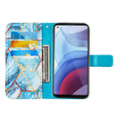For Motorola Moto G Power (2021) Marble Stitching Horizontal Flip PU Leather Case with Holder & Card Slots & Wallet & Lanyard(Blue)