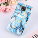 For Motorola Moto G Power (2021) Marble Stitching Horizontal Flip PU Leather Case with Holder & Card Slots & Wallet & Lanyard(Blue)