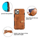 For iPhone 11 Crazy Horse Texture PU + TPU Shockproof Back Cover Case with Card Slots & Holder & Wallet & Crossbody Strap (Coffee)