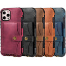 For iPhone 11 Crazy Horse Texture PU + TPU Shockproof Back Cover Case with Card Slots & Holder & Wallet & Crossbody Strap (Coffee)