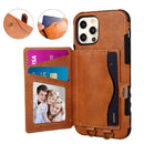 For iPhone 11 Crazy Horse Texture PU + TPU Shockproof Back Cover Case with Card Slots & Holder & Wallet & Crossbody Strap (Coffee)