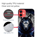 Shockproof Painted Transparent TPU Protective Case For iPhone 12 / 12 Pro(Magic Wolf)