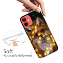 Shockproof Painted Transparent TPU Protective Case For iPhone 12 / 12 Pro(Bulb Fox)