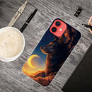 Shockproof Painted Transparent TPU Protective Case For iPhone 12 / 12 Pro(Sky Wolf)
