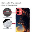 Shockproof Painted Transparent TPU Protective Case For iPhone 12 / 12 Pro(Sky Wolf)