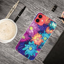 Shockproof Painted Transparent TPU Protective Case For iPhone 12 / 12 Pro(Color Chrysanthemum)