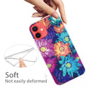 Shockproof Painted Transparent TPU Protective Case For iPhone 12 / 12 Pro(Color Chrysanthemum)