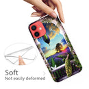 Shockproof Painted Transparent TPU Protective Case For iPhone 12 / 12 Pro(Balloon Peacock)
