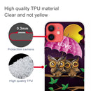 Shockproof Painted Transparent TPU Protective Case For iPhone 12 / 12 Pro(Umbrella Owl)