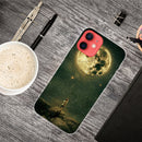 Shockproof Painted Transparent TPU Protective Case For iPhone 12 / 12 Pro(Pull the Moon)