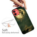 Shockproof Painted Transparent TPU Protective Case For iPhone 12 / 12 Pro(Pull the Moon)