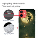 Shockproof Painted Transparent TPU Protective Case For iPhone 12 / 12 Pro(Pull the Moon)