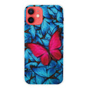 Shockproof Painted Transparent TPU Protective Case For iPhone 12 / 12 Pro(Big Red Butterfly)