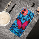 Shockproof Painted Transparent TPU Protective Case For iPhone 12 / 12 Pro(Big Red Butterfly)