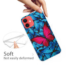Shockproof Painted Transparent TPU Protective Case For iPhone 12 / 12 Pro(Big Red Butterfly)