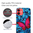 Shockproof Painted Transparent TPU Protective Case For iPhone 12 / 12 Pro(Big Red Butterfly)