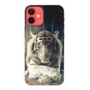 Shockproof Painted Transparent TPU Protective Case For iPhone 12 / 12 Pro(White Tiger)
