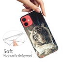 Shockproof Painted Transparent TPU Protective Case For iPhone 12 / 12 Pro(White Tiger)