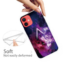 Shockproof Painted Transparent TPU Protective Case For iPhone 12 / 12 Pro(Triangle Starry Sky)