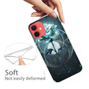 Shockproof Painted Transparent TPU Protective Case For iPhone 12 / 12 Pro(Magic Rose)