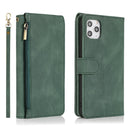 Skin-feel Crazy Horse Texture Zipper Wallet Bag Horizontal Flip Leather Case with Holder & Card Slots & Wallet & Lanyard For iPhone 11(Dark Green)