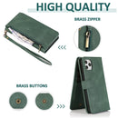 Skin-feel Crazy Horse Texture Zipper Wallet Bag Horizontal Flip Leather Case with Holder & Card Slots & Wallet & Lanyard For iPhone 11(Dark Green)
