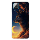 For Samsung Galaxy A12 Shockproof Painted Transparent TPU Protective Case(Sky Wolf)