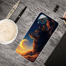 For Samsung Galaxy A12 Shockproof Painted Transparent TPU Protective Case(Sky Wolf)