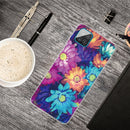 For Samsung Galaxy A12 Shockproof Painted Transparent TPU Protective Case(Color Chrysanthemum)