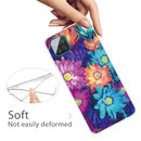 For Samsung Galaxy A12 Shockproof Painted Transparent TPU Protective Case(Color Chrysanthemum)