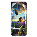 For Samsung Galaxy A12 Shockproof Painted Transparent TPU Protective Case(Balloon Peacock)