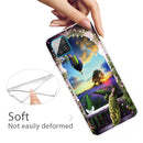 For Samsung Galaxy A12 Shockproof Painted Transparent TPU Protective Case(Balloon Peacock)
