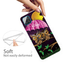 For Samsung Galaxy A12 Shockproof Painted Transparent TPU Protective Case(Umbrella Owl)