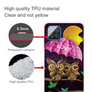 For Samsung Galaxy A12 Shockproof Painted Transparent TPU Protective Case(Umbrella Owl)