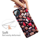 For Samsung Galaxy A12 Shockproof Painted Transparent TPU Protective Case(Love Chocolate)